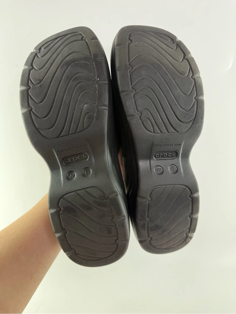 CROCS Skyline Platform Chunky Slide Sandals Black Women’s 6